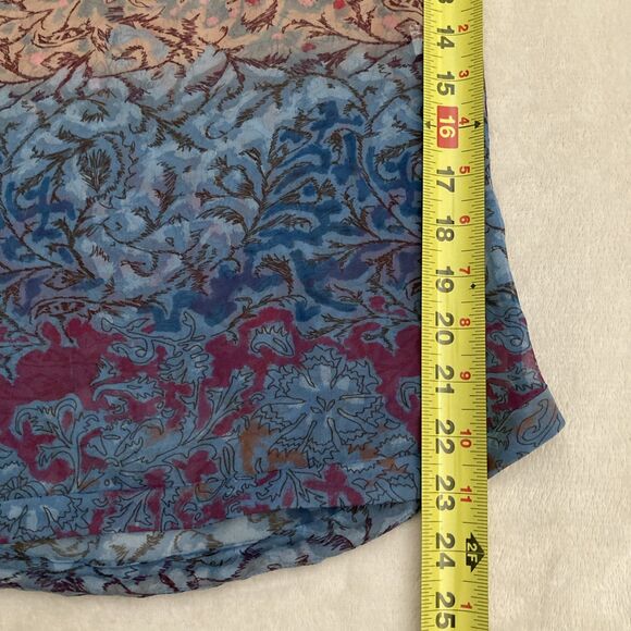 Diane Von Furstenberg Silk Peasant Blouse SIZE 4 Sheer Boho Art to Wear Peelo - Picture 12 of 12